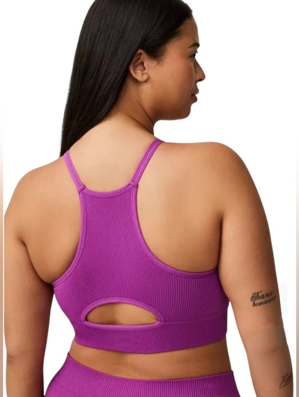 Torrid Seamless Rib High Neck Bralette Byzantium Purple - Size 3 / Plus Size 3X - Picture 8 of 17